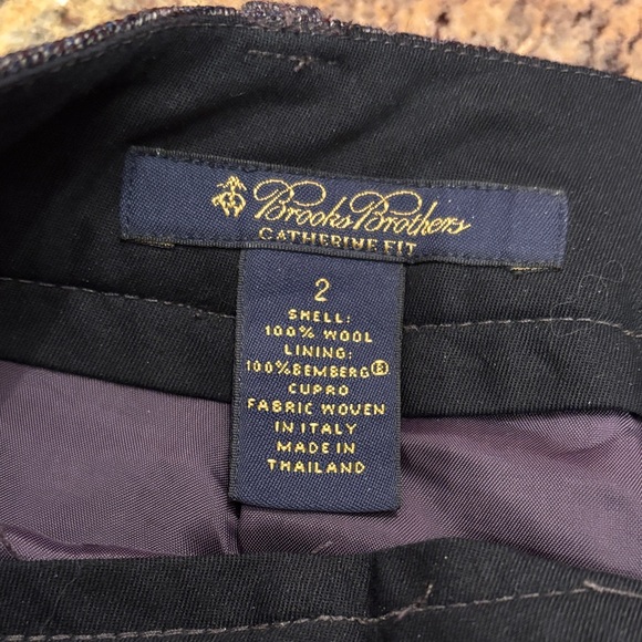 100% Wool Brooks Brothers Charcoal Dress Pants Catherine Fit - Picture 2 of 4